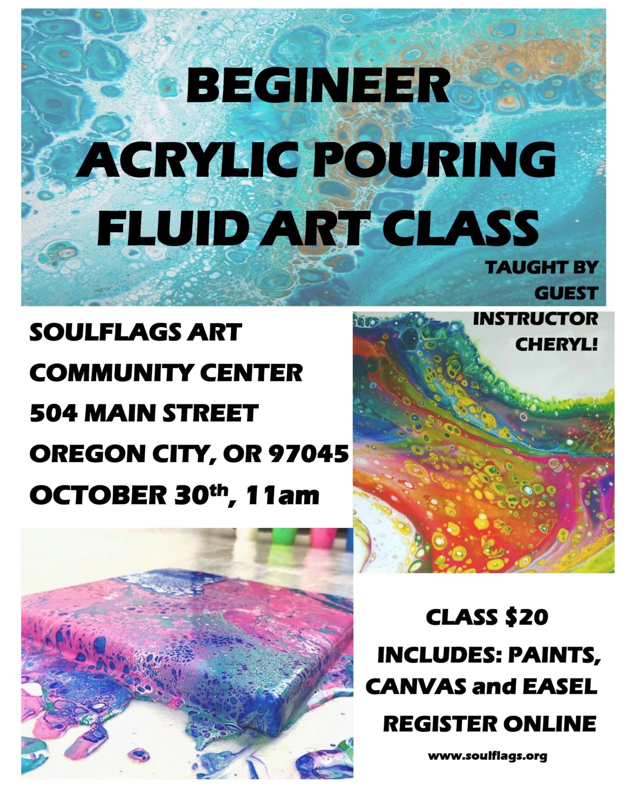 Acrylic Pour Painting Class Soulflags   Beginner Acrylic Pour Fluid Art Class 1280x1626 